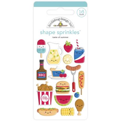 Doodlebug Bar-B-Cute Shape Sprinkles Sticker - Taste Of Summer